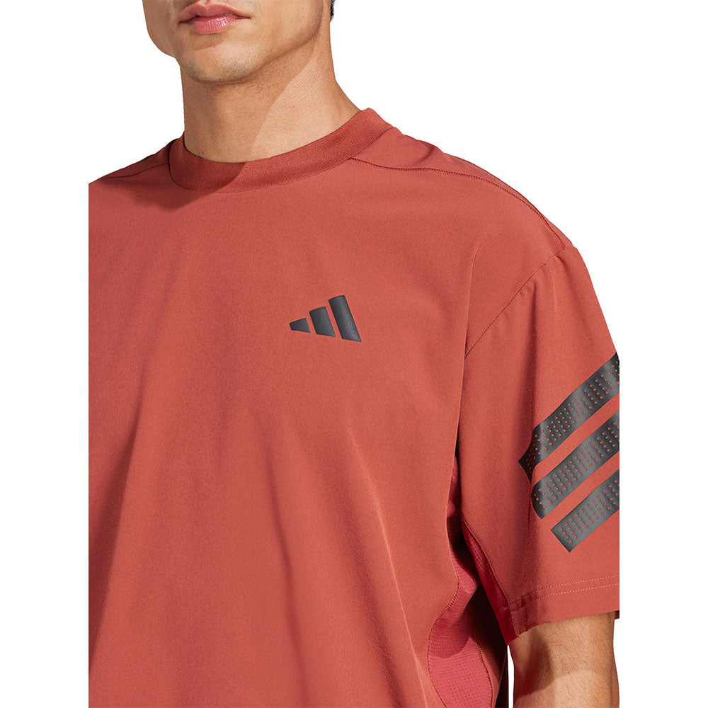 ADIDAS Gym+ 3-Stripes Woven Pump Cover Men's Training T-Shirt - Supersports Thailand