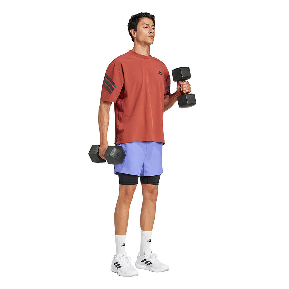 ADIDAS Gym+ 3-Stripes Woven Pump Cover Men's Training T-Shirt - Supersports Thailand