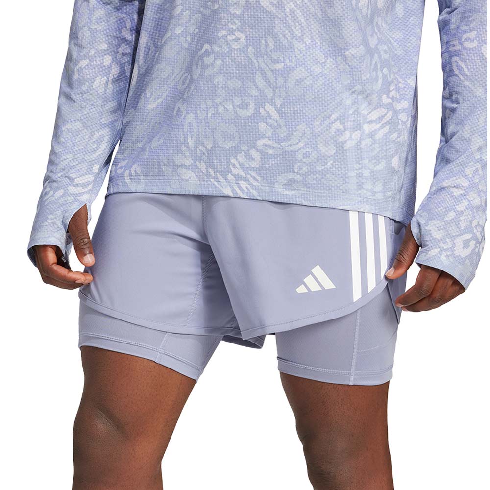 ADIDAS Own The Run 3-Stripes 2-in-1 Men's Running Shorts - Supersports Thailand