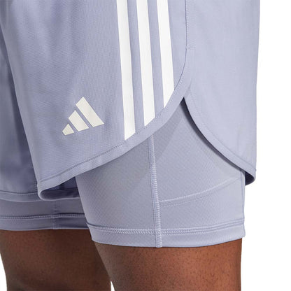 ADIDAS Own The Run 3-Stripes 2-in-1 Men's Running Shorts
