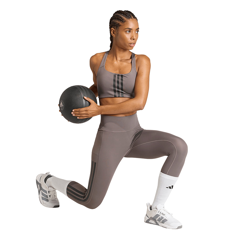ADIDAS Optime Workout 3-Stripes Medium Support Women's Sports Bra - Supersports Thailand