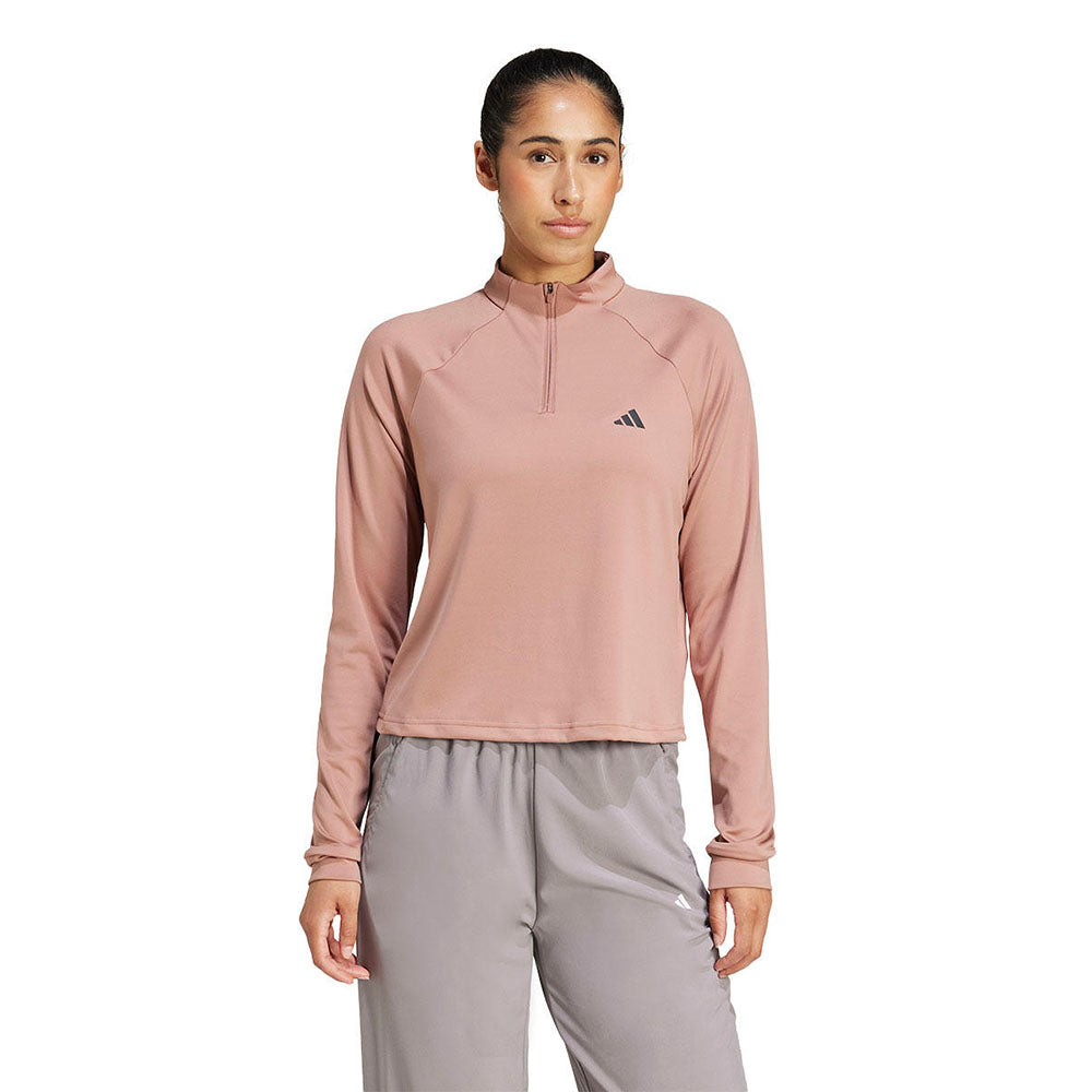ADIDAS Train Essentials Minimal Branding 1/4-Zip Women's Training T-Shirt - Supersports Thailand