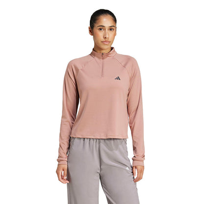 ADIDAS Train Essentials Minimal Branding 1/4-Zip Women's Training T-Shirt - Supersports Thailand