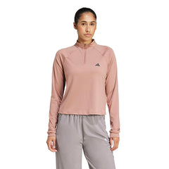 ADIDAS Train Essentials Minimal Branding 1/4-Zip Women's Training T-Shirt - Supersports Thailand