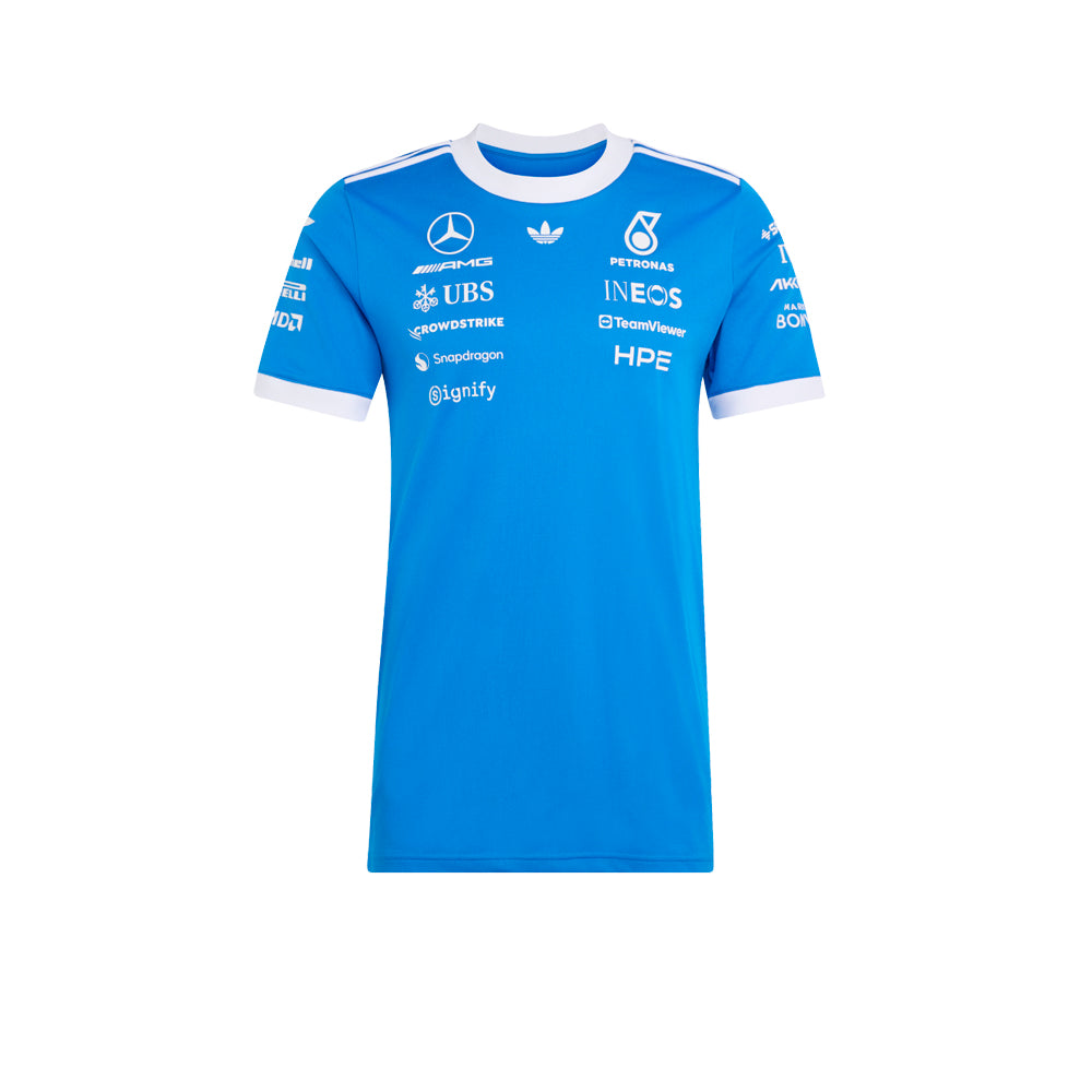 ADIDAS เสื้อแข่งรถผู้ชายทีม Mercedes - AMG Petronas Formula 1 Team Blue Wonder Supersports Thailand