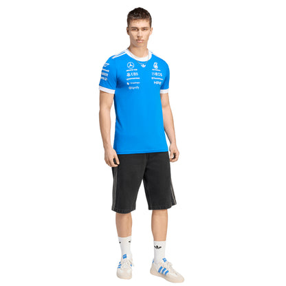 ADIDAS เสื้อแข่งรถผู้ชายทีม Mercedes - AMG Petronas Formula 1 Team Blue Wonder