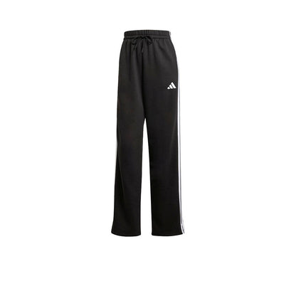 ADIDAS Essentials 3-Stripes Open-Hem Fleece Women's Casual Pants สีดำ (Black) XL (ASIAN SIZE)
