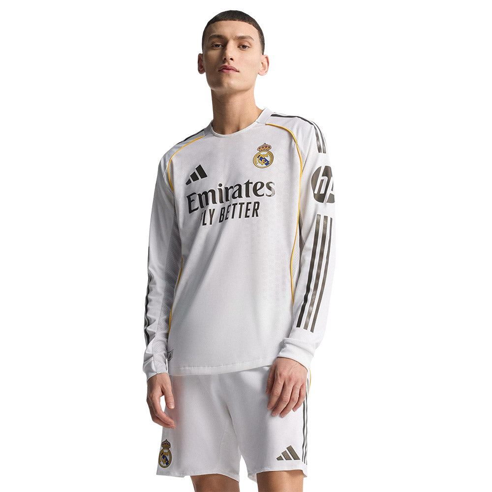 ADIDAS Men's Real Madrid Home Authentic 2025/26 Long Sleeve Jersey