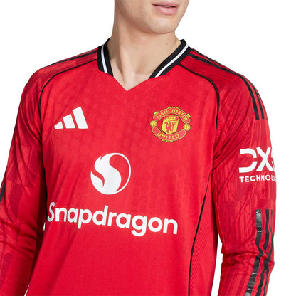 ADIDAS Men's Manchester United Home Authentic 2025/26 Long Sleeve Jersey