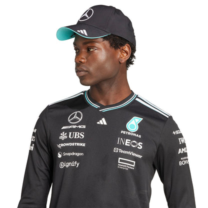 ADIDAS เสื้อแข่งรถแขนยาวผู้ชายทีม Mercedes - AMG Petronas Formula One เกรด Authentic