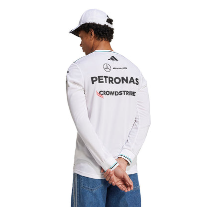 ADIDAS เสื้อแข่งรถแขนยาวผู้ชายทีม Mercedes - AMG Petronas Formula One เกรด Authentic