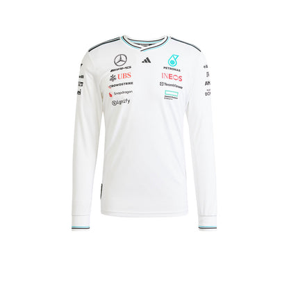 ADIDAS เสื้อแข่งรถแขนยาวผู้ชายทีม Mercedes - AMG Petronas Formula One เกรด Authentic