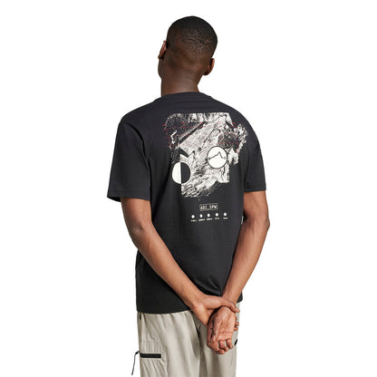 ADIDAS City Escape Space Graphic Men's T-Shirt สีดำ (Black) S (ASIAN SIZE)