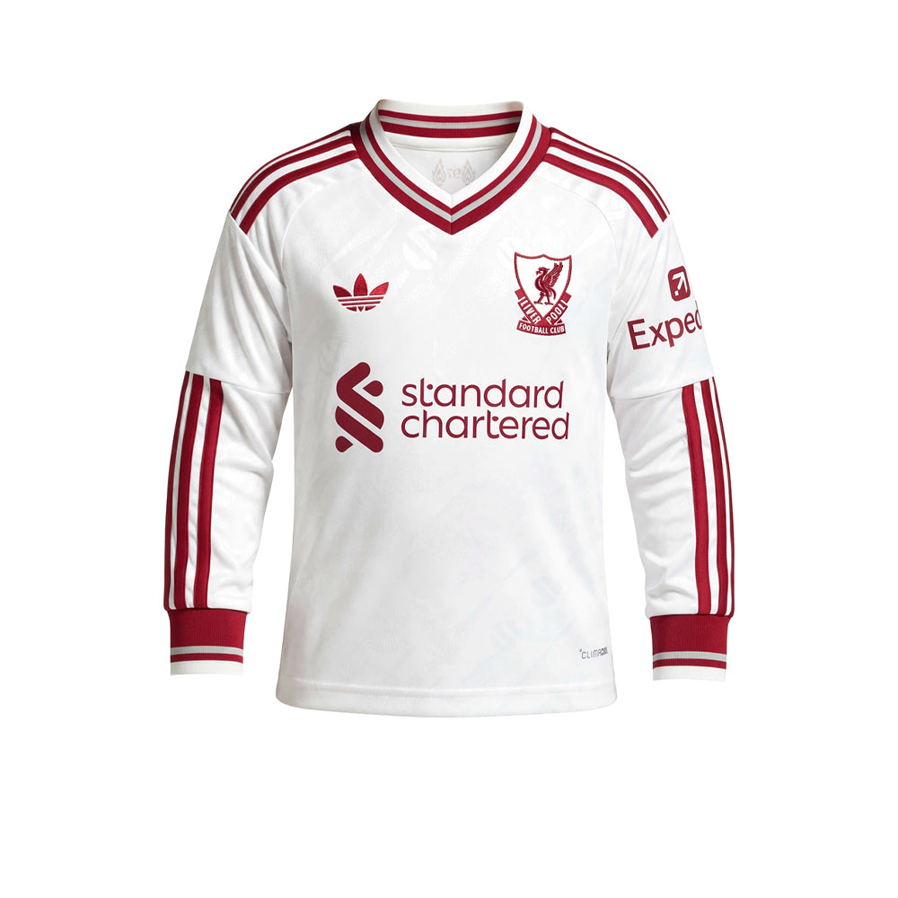 ADIDAS เสื้อแข่งเด็กแขนยาวทีมลิเวอร์พูล ชุดเยือน ฤดูกาล 2026/27 Supersports Thailand