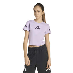 ADIDAS Z.N.E. Fitted Crop เสื้อยืดเด็กผู้หญิง
