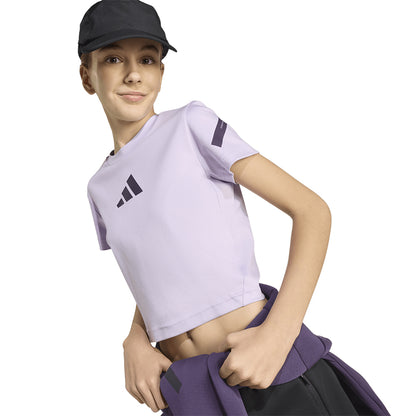 ADIDAS Z.N.E. Fitted Crop เสื้อยืดเด็กผู้หญิง