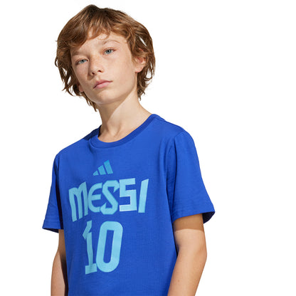ADIDAS Messi Name and Number Graphic เสื้อยืดฟุตบอลเด็ก