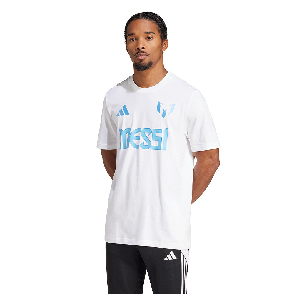 ADIDAS Messi Name and Number Graphic เสื้อยืดฟุตบอลผู้ชาย