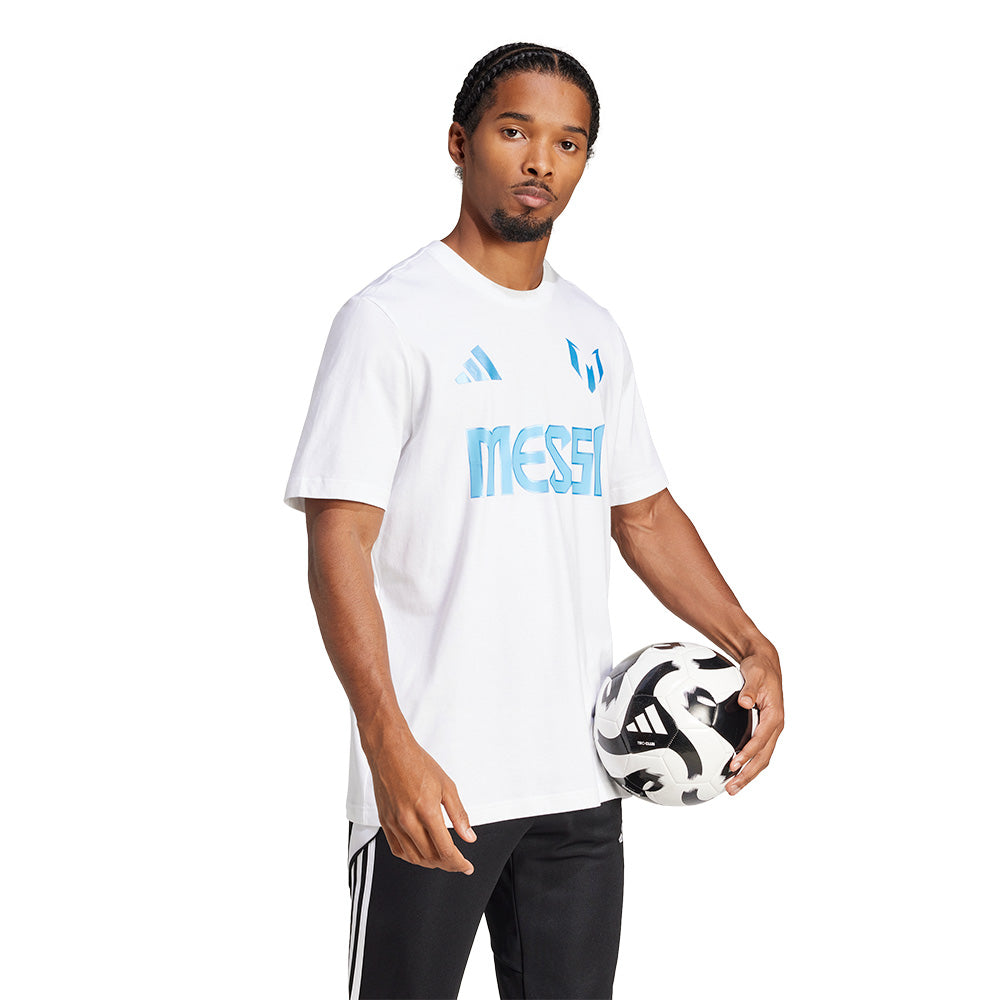 ADIDAS Messi Name and Number Graphic เสื้อยืดฟุตบอลผู้ชาย