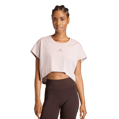 ADIDAS PrimeLift Workout Cropped Boxy 3-stripes Women's Training T-Shirt