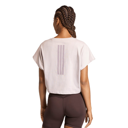 ADIDAS PrimeLift Workout Cropped Boxy 3-stripes Women's Training T-Shirt