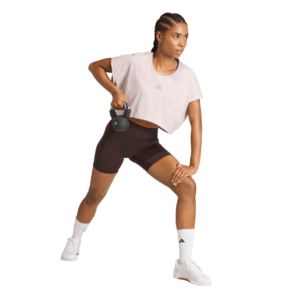 ADIDAS PrimeLift Workout Cropped Boxy 3-stripes Women's Training T-Shirt Supersports Thailand