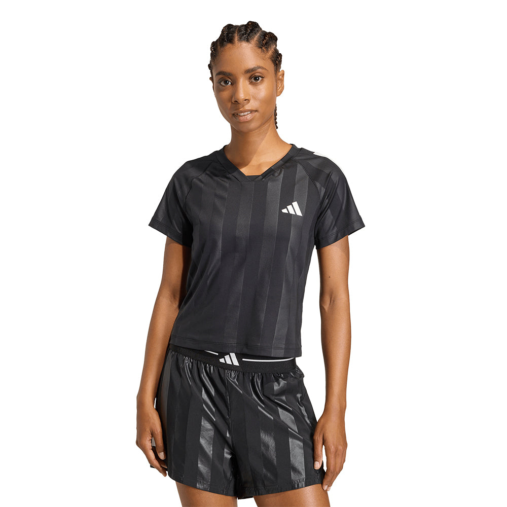 ADIDAS Hyperglam 3-Stripes Emboss Women's Training T-Shirt - Supersports Thailand