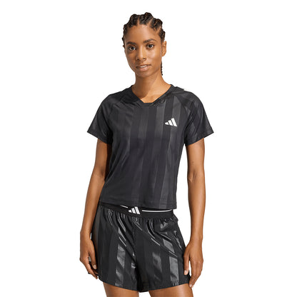 ADIDAS Hyperglam 3-Stripes Emboss Women's Training T-Shirt - Supersports Thailand
