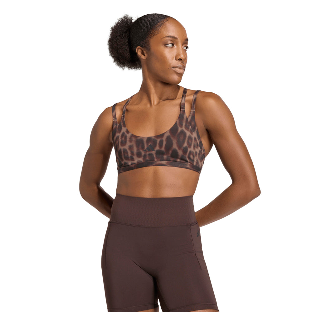 ADIDAS Optime Leopard Strappy Light Support Women's Sports Bra Supersports Thailand