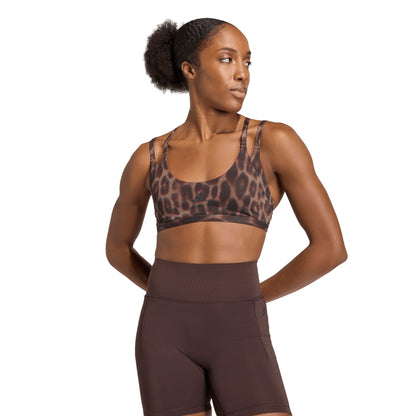 ADIDAS Optime Leopard Strappy Light Support Women's Sports Bra