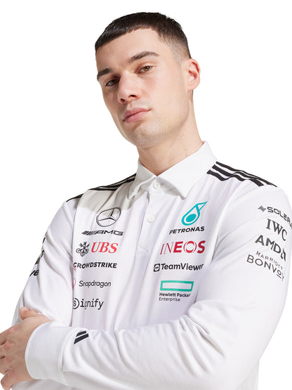 ADIDAS Mercedes - AMG Petronas Formula One Team Long Sleeve Men's Polo Shirt