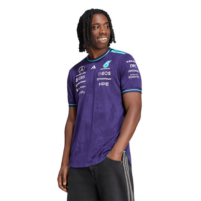 ADIDAS เสื้อแข่งรถผู้ชายทีม Mercedes - AMG Petronas Formula 1 Team Vanda Bloom เกรด Authentic