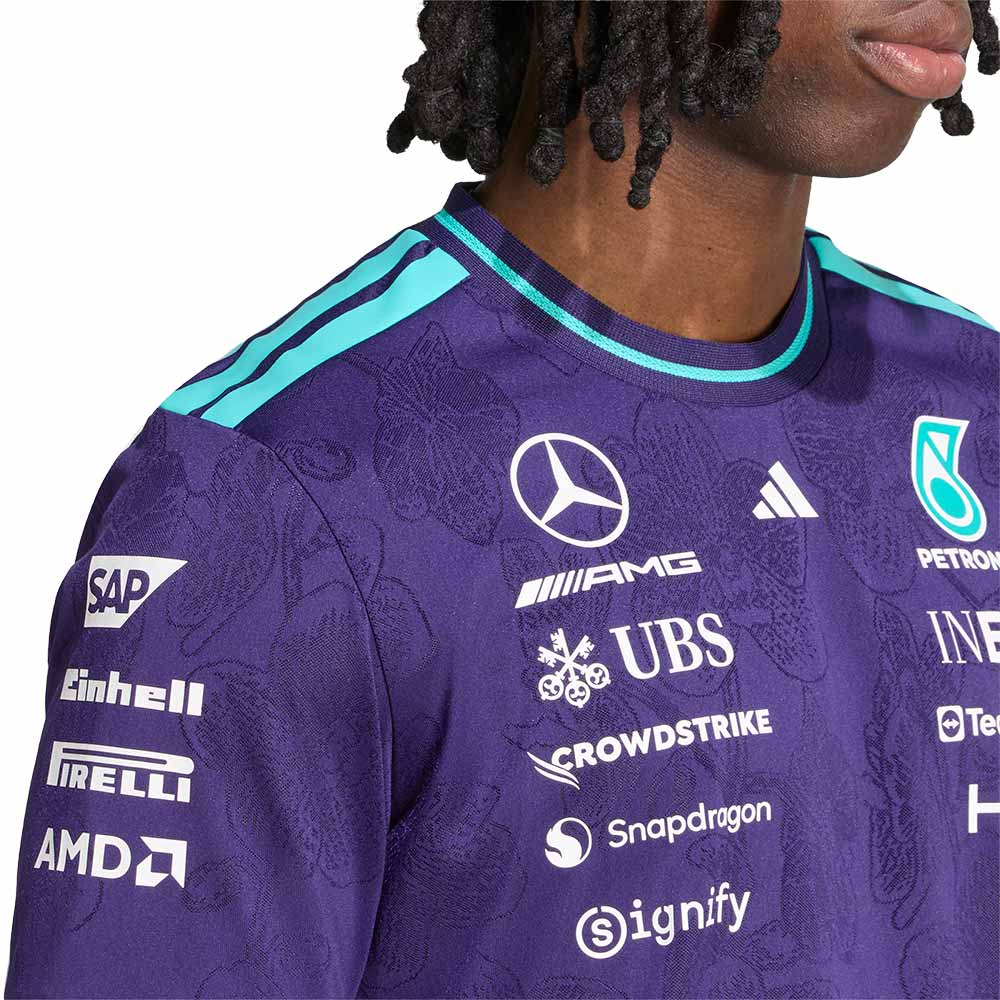 ADIDAS เสื้อแข่งรถผู้ชายทีม Mercedes - AMG Petronas Formula 1 Team Vanda Bloom เกรด Authentic Supersports Thailand
