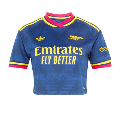ADIDAS เสื้อแข่งผู้หญิงทรงครอปทีมอาร์เซนอล ชุดเยือน ฤดูกาล 2026/27