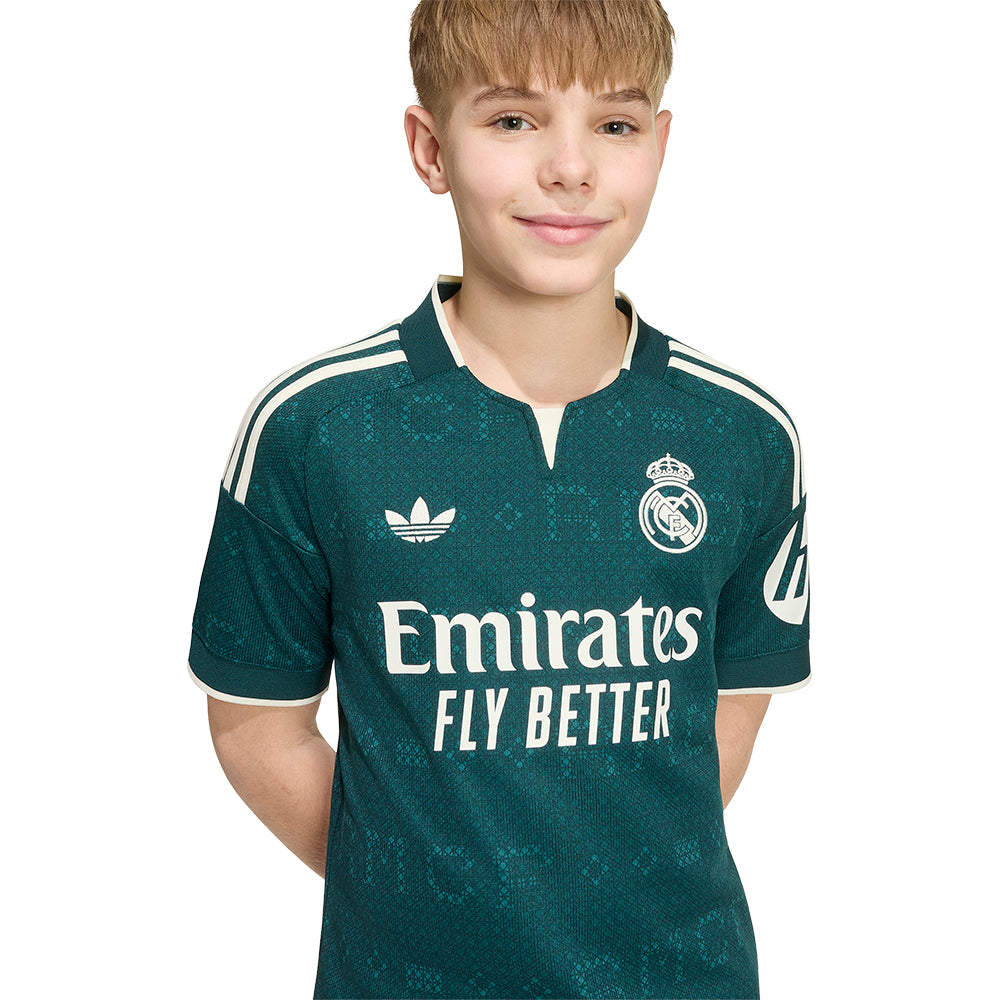 ADIDAS เสื้อแข่งเด็กทีมเรอัล มาดริด ชุดเยือน ฤดูกาล 2026/27 Supersports Thailand