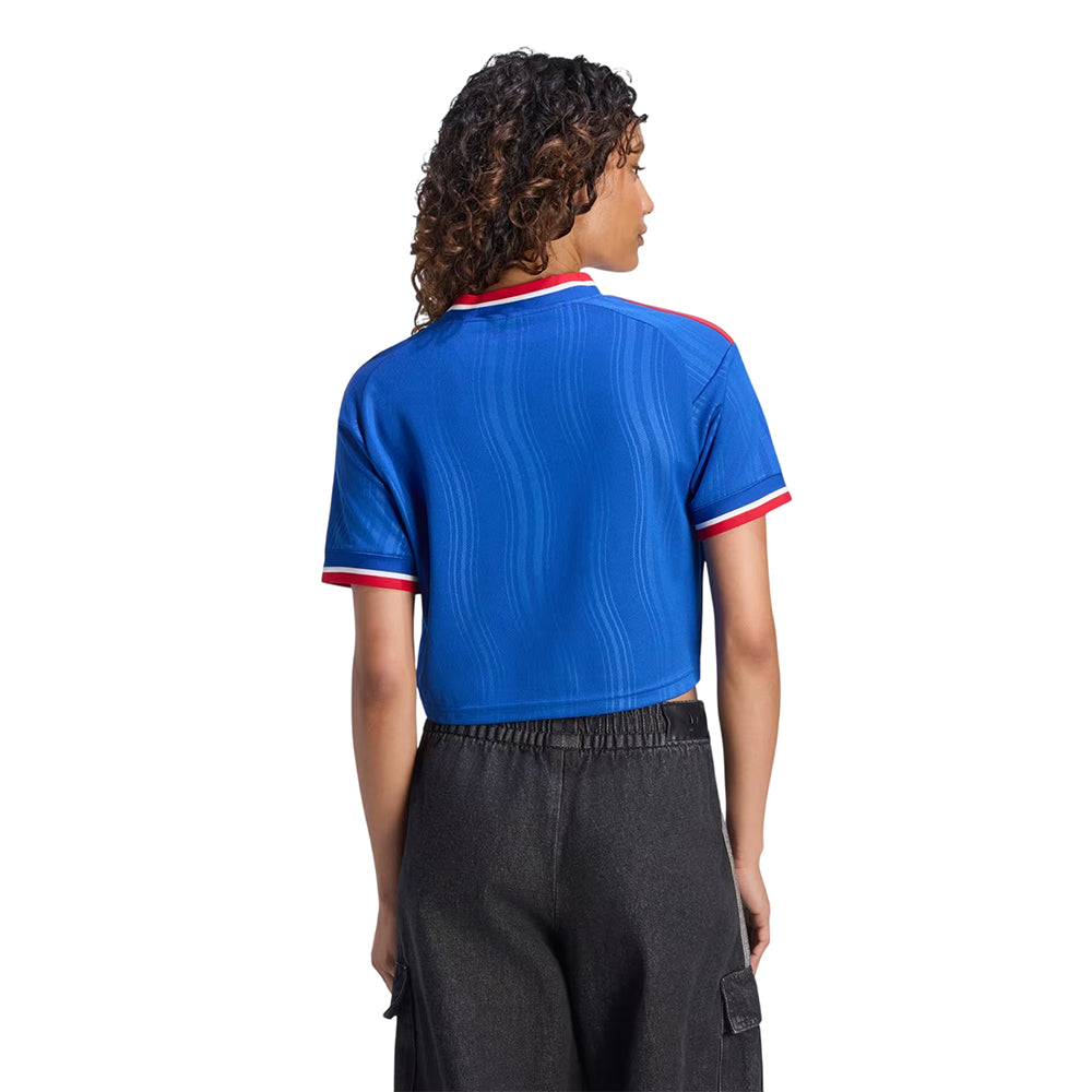 ADIDAS เสื้อแข่งผู้หญิงทรงครอปทีมแมนเชสเตอร์ ยูไนเต็ด ชุดเยือน ฤดูกาล 2026/27 Supersports Thailand