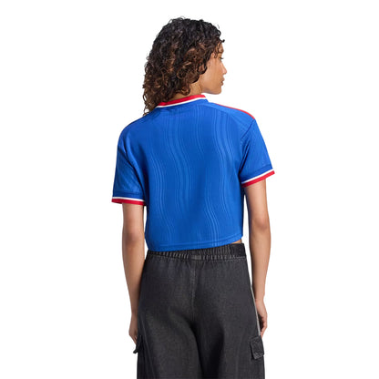 ADIDAS เสื้อแข่งผู้หญิงทรงครอปทีมแมนเชสเตอร์ ยูไนเต็ด ชุดเยือน ฤดูกาล 2026/27