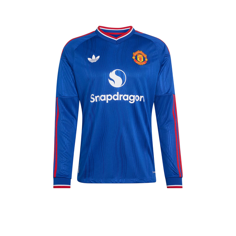 ADIDAS เสื้อแข่งผู้ชายแขนยาวทีมแมนเชสเตอร์ ยูไนเต็ด ชุดเยือน เกรด Authentic ฤดูกาล 2026/27 Supersports Thailand
