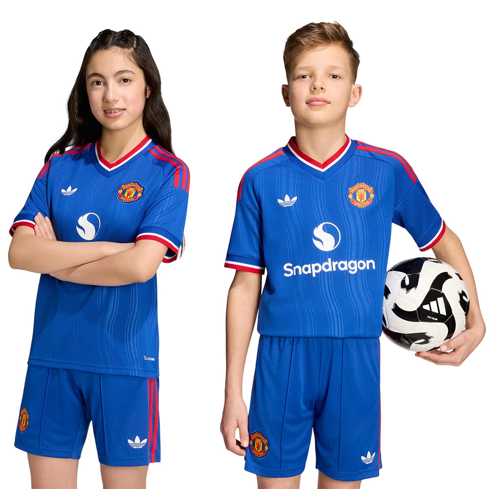 ADIDAS เสื้อแข่งเด็กทีมแมนเชสเตอร์ ยูไนเต็ด ชุดเยือน ฤดูกาล 2026/27 Supersports Thailand