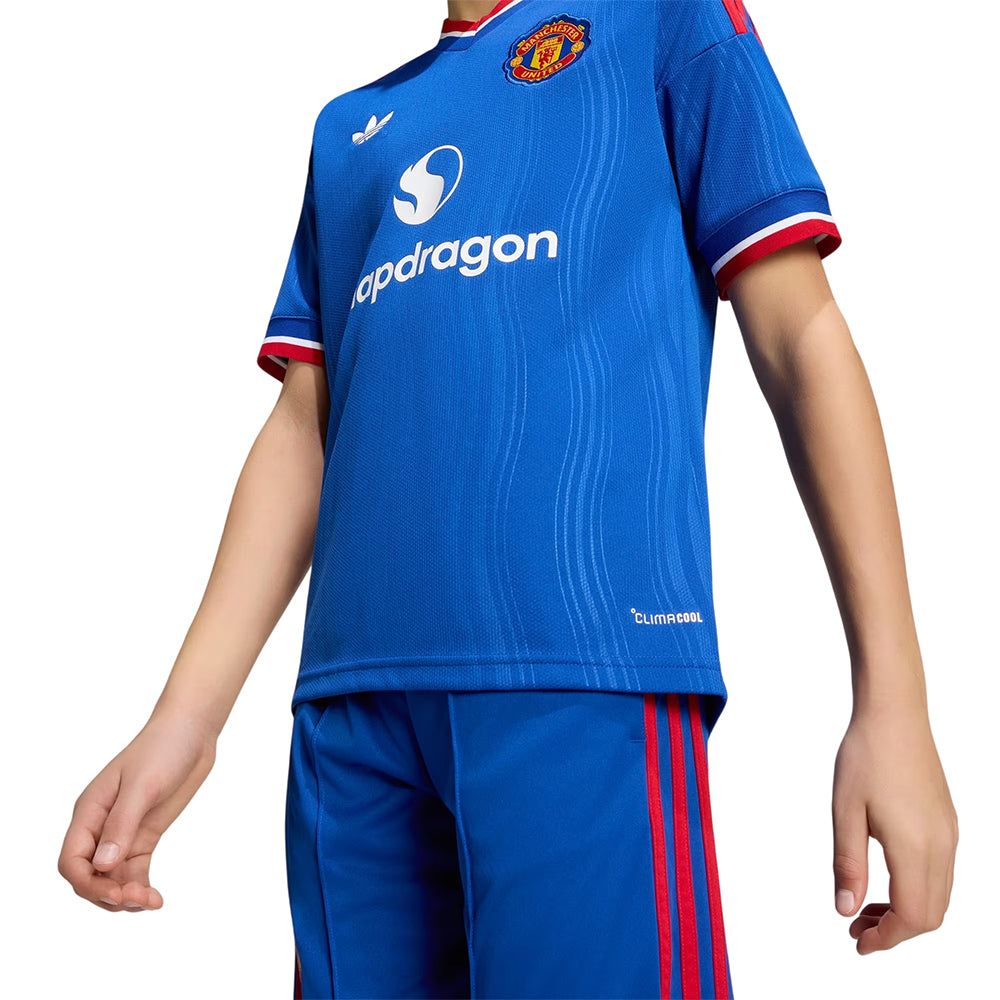 ADIDAS เสื้อแข่งเด็กทีมแมนเชสเตอร์ ยูไนเต็ด ชุดเยือน ฤดูกาล 2026/27 Supersports Thailand
