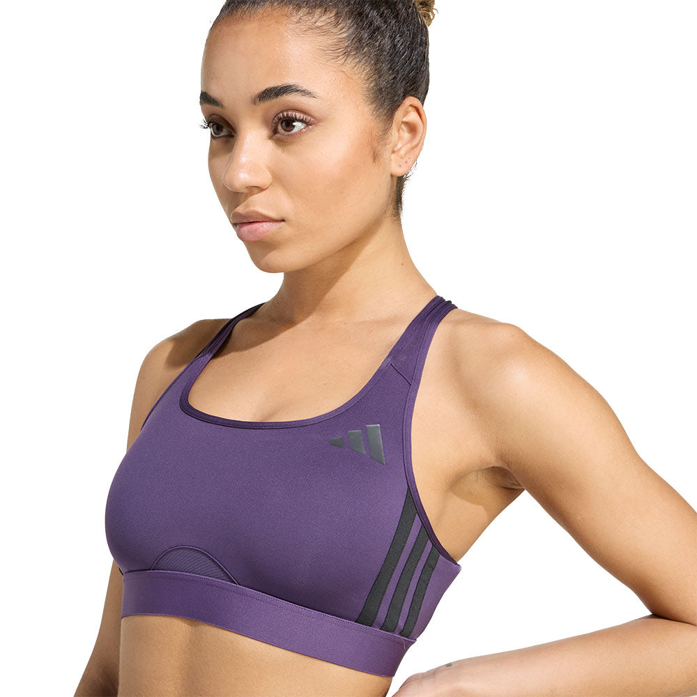 ADIDAS Powerreact Train Medium-Support 3-Stripes Women's Sports Bra