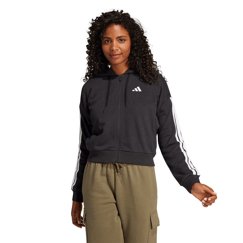 ADIDAS Essentials 3-Stripes French Terry Full-Zip Hoodie Women's Lifestyle Jacket - Supersports Thailand
