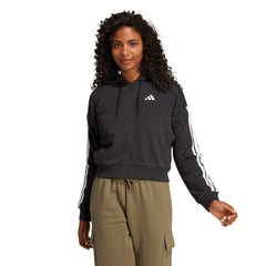 ADIDAS Essentials 3-Stripes French Terry Full-Zip Hoodie Women's Lifestyle Jacket - Supersports Thailand