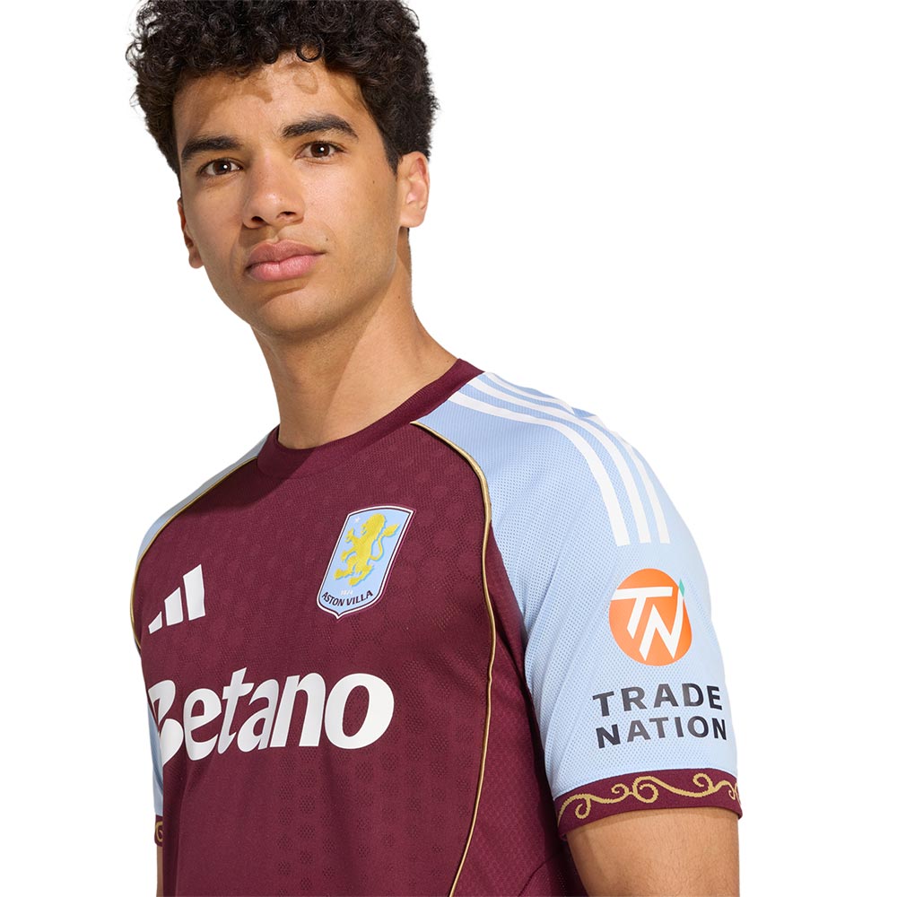 ADIDAS เสื้อแข่งผู้ชายทีมแอสตันวิลลา ชุดเหย้า เกรด Authentic ฤดูกาล 2025/26