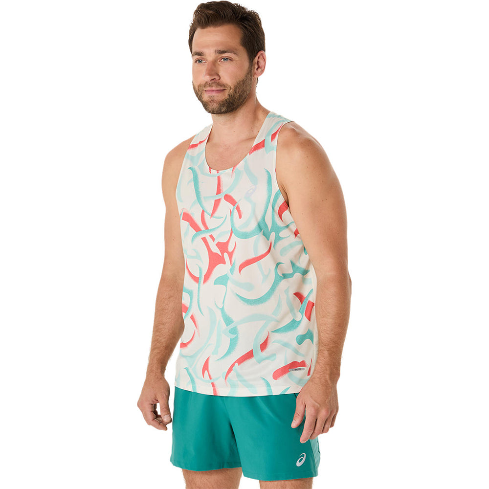 ASICS Road All Over Print เสื้อกล้ามวิ่งผู้ชาย