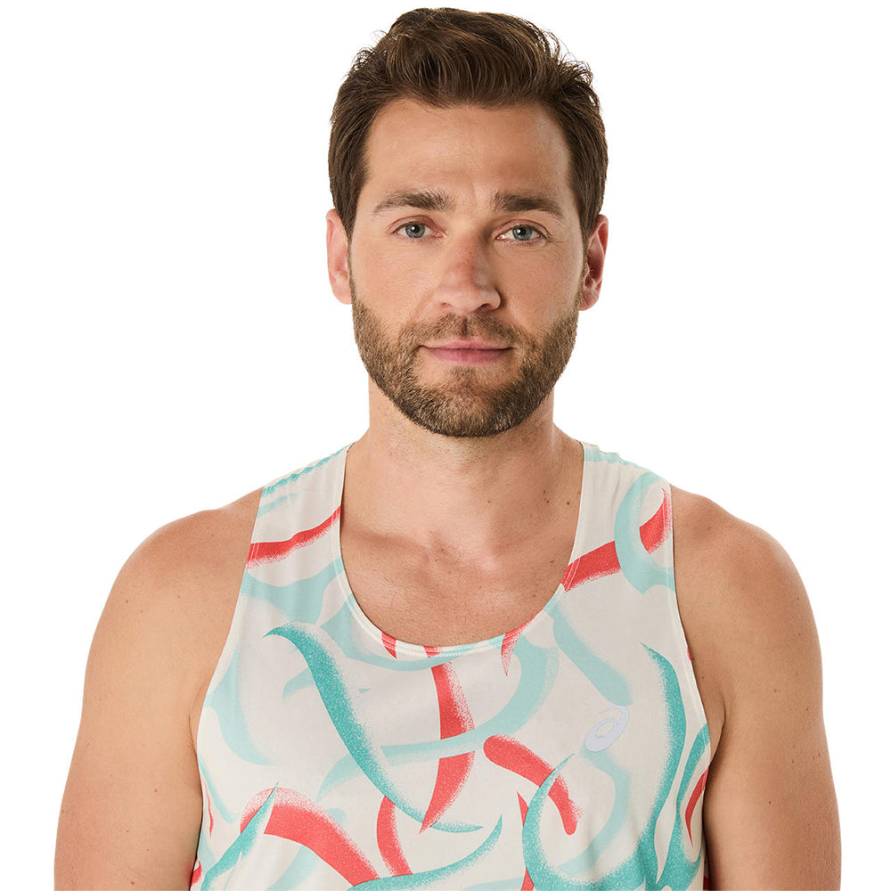 ASICS Road All Over Print เสื้อกล้ามวิ่งผู้ชาย