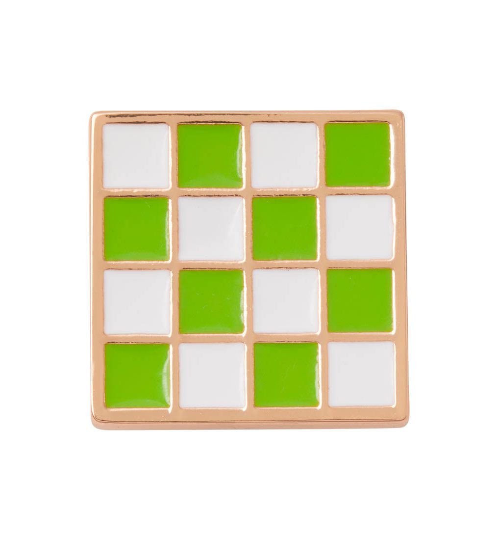 CROCS Jibbitz Green White Check Shoes Charm - Supersports Thailand Supersports Thailand
