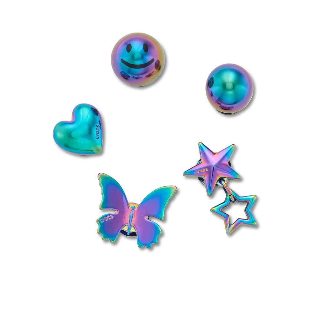CROCS Jibbitz Iridescent Meta 5-Pack Shoes Charm - Supersports Thailand Supersports Thailand