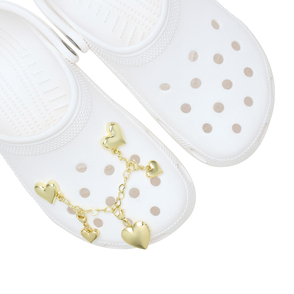 CROCS Jibbitz Gold Heart Chain Shoes Charm - Supersports Thailand Supersports Thailand