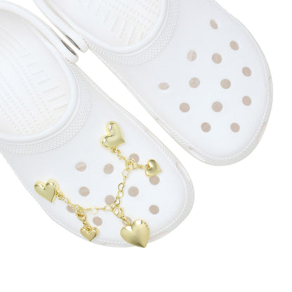 CROCS Jibbitz Gold Heart Chain Shoes Charm - Supersports Thailand
